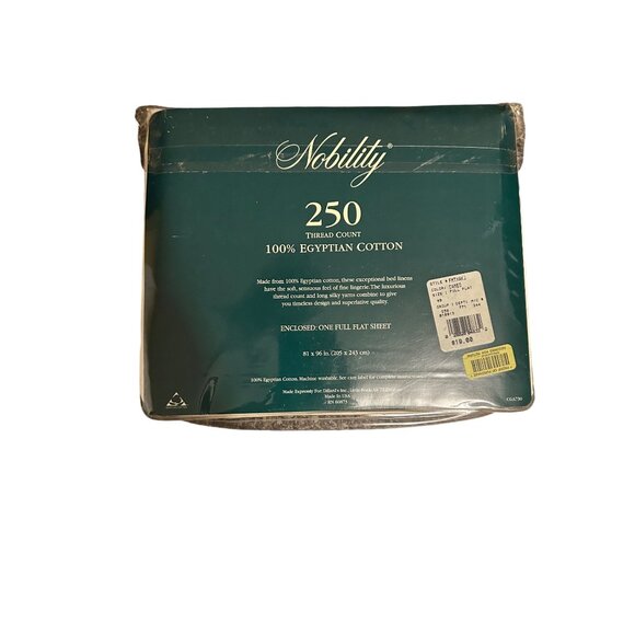 Nobility 250 Thread Count Full Flat Sheet Egyptian Cotton Beige Luxury Bedding - Picture 3 of 3